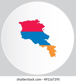 Illustrated Country Shape with the Flag inside of Armenia