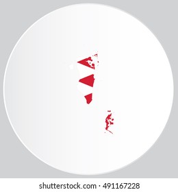 Illustrated Country Shape with the Flag inside of Bahrain