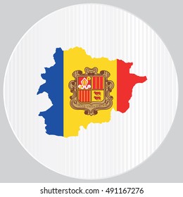 Illustrated Country Shape with the Flag inside of Andorra