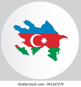 Illustrated Country Shape with the Flag inside of Azerbaijan