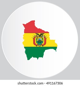 Illustrated Country Shape with the Flag inside of Bolivia