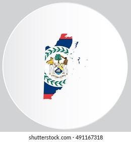Illustrated Country Shape with the Flag inside of Belize