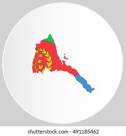 Illustrated Country Shape with the Flag inside of Eritrea