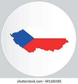 Illustrated Country Shape with the Flag inside of Czech Republic