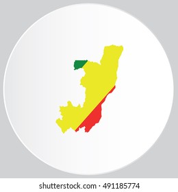 Illustrated Country Shape with the Flag inside of Congo