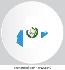 Illustrated Country Shape with the Flag inside of Guatemala