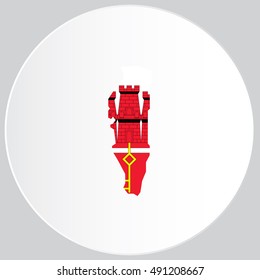 Illustrated Country Shape with the Flag inside of Gibraltar