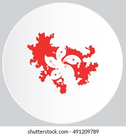Illustrated Country Shape with the Flag inside of Hong Kong