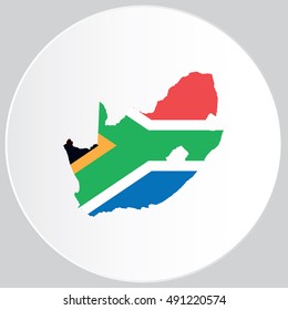 Illustrated Country Shape with the Flag inside of South Africa