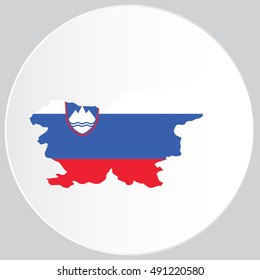 Illustrated Country Shape with the Flag inside of Slovenia