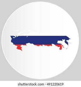 Illustrated Country Shape with the Flag inside of Russia