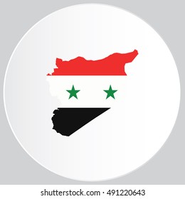 Illustrated Country Shape with the Flag inside of Syria