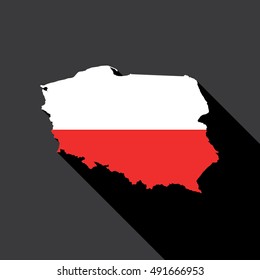 Illustrated Country Shape with the Flag inside of Poland