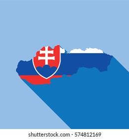 Illustrated Country Shape with the Flag inside of Slovakia