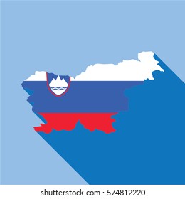 Illustrated Country Shape with the Flag inside of Slovakia