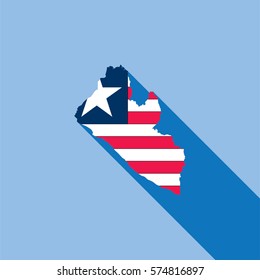 Illustrated Country Shape with the Flag inside of Lebanon