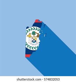 Illustrated Country Shape with the Flag inside of Belize