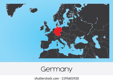 An Illustrated Country Shape of Germany