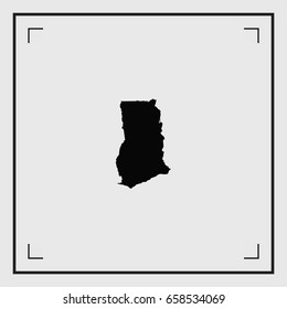 An Illustrated Country Shape of Ghana