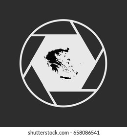 An Illustrated Country Shape of Greece