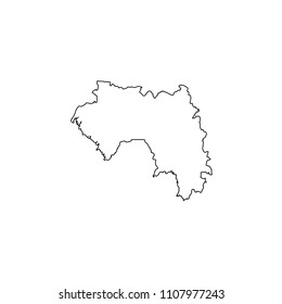 An Illustrated Country Shape of Guinea
