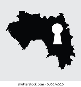 An Illustrated Country Shape of Guinea