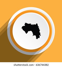 An Illustrated Country Shape of Guinea