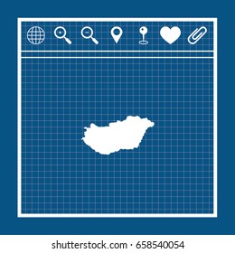 An Illustrated Country Shape of Hungary