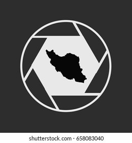 An Illustrated Country Shape of Iran