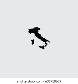 An Illustrated Country Shape of Italy
