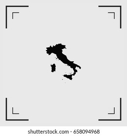 An Illustrated Country Shape of Italy