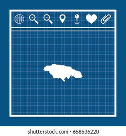 An Illustrated Country Shape of Jamaica