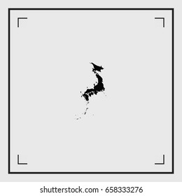 An Illustrated Country Shape of Japan