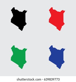 An Illustrated Country Shape of Kenya