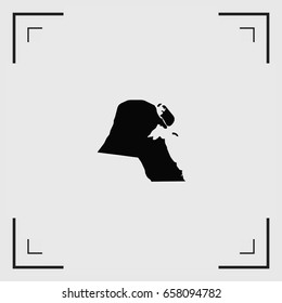 An Illustrated Country Shape of Kuwait