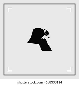 An Illustrated Country Shape of Kuwait