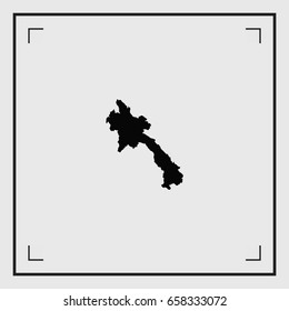 An Illustrated Country Shape of Laos