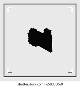 An Illustrated Country Shape of Libya