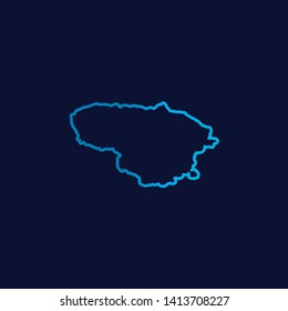 Illustrated Country Shape of Lithuania