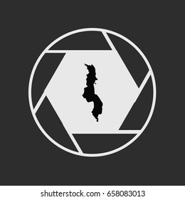 An Illustrated Country Shape of Malawi