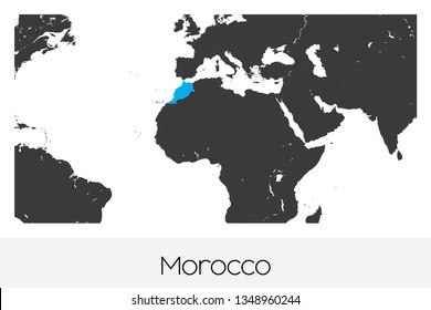 An Illustrated Country Shape of Morocco