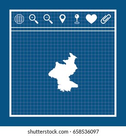 An Illustrated Country Shape of North Korea