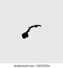 An Illustrated Country Shape of Norway