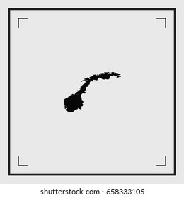 An Illustrated Country Shape of Norway