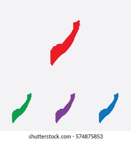 Illustrated Country Shape on grey background of  Somalia