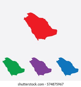Illustrated Country Shape on grey background of Saudi Arabia