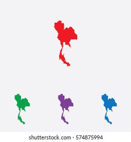 Illustrated Country Shape on grey background of Thailand