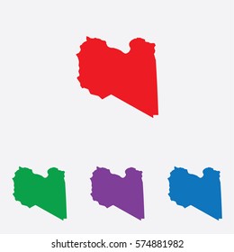 Illustrated Country Shape on grey background of  Libya