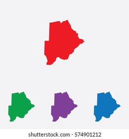 Illustrated Country Shape on grey background of  Botswana