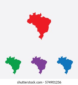 Illustrated Country Shape on grey background of Brazil